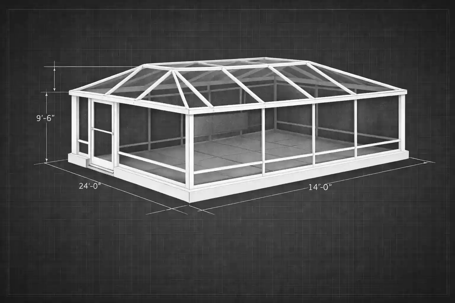 Top Tier Home Building Solutions pool enclosure design render